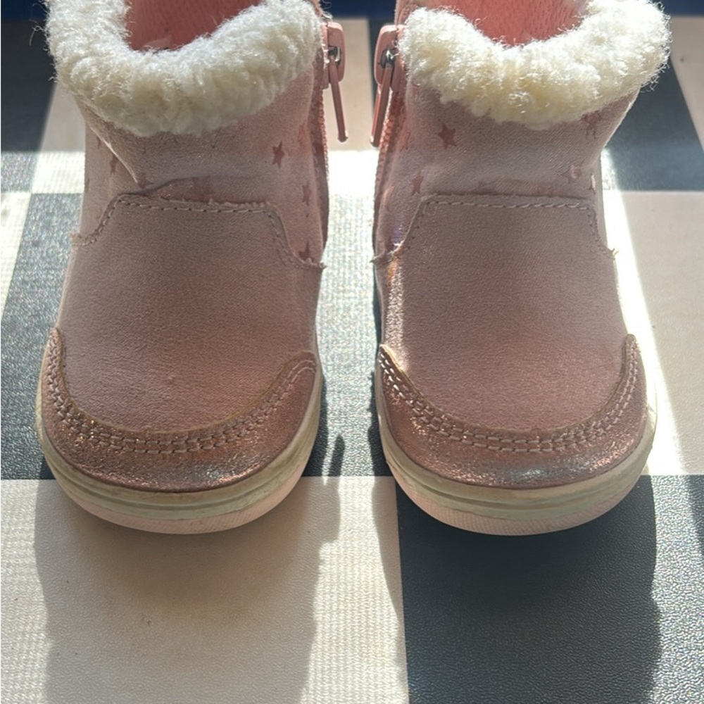 Stride Rite Pink Baby Boots with Stars